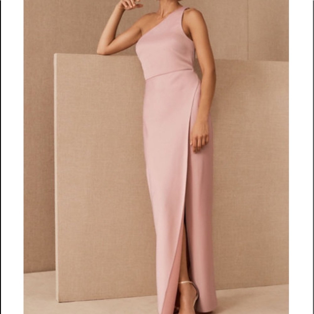 BHLDN Dylan Satin Charmeuse Dress in Dusty Rose